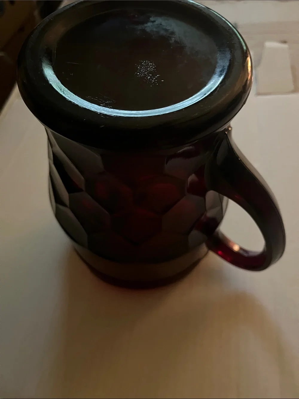 Deep Red Glass Pitcher - Home Accents Ruby Glass  8 1/2,inch